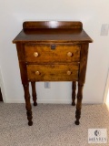 Tall Wooden Counting Desk with Two Drawers