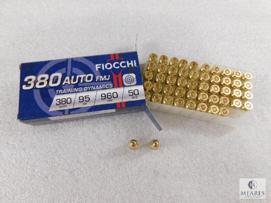 50 Rounds Fiocchi .380 Acp Ammo