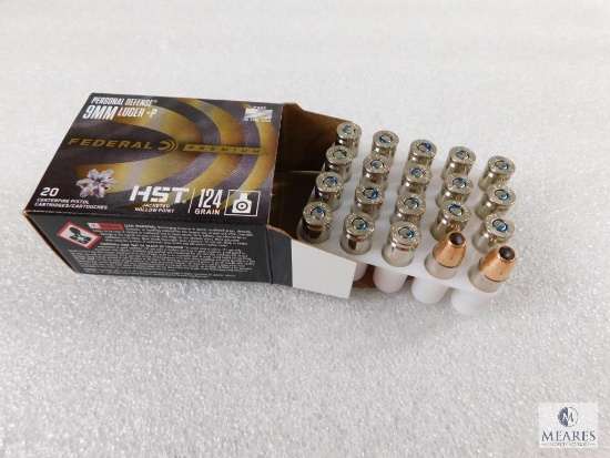 20 Rounds Federal HST 9mm Ammo