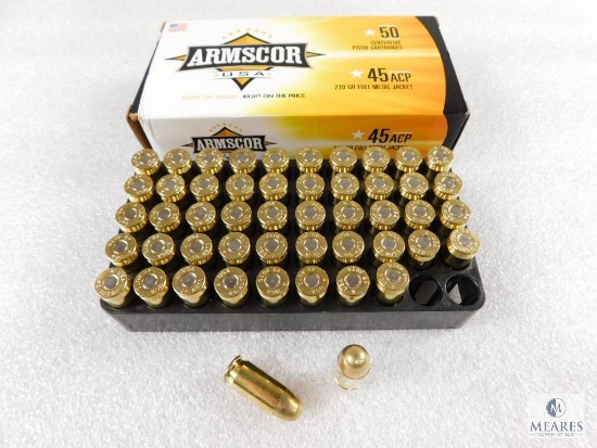50 Rounds Armscor .45 ACP Ammo