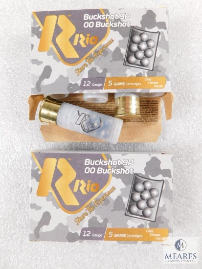 10 Rounds Rio 12 Gauge Buckshot 2 3/4" 00 Buck 9 Pellet