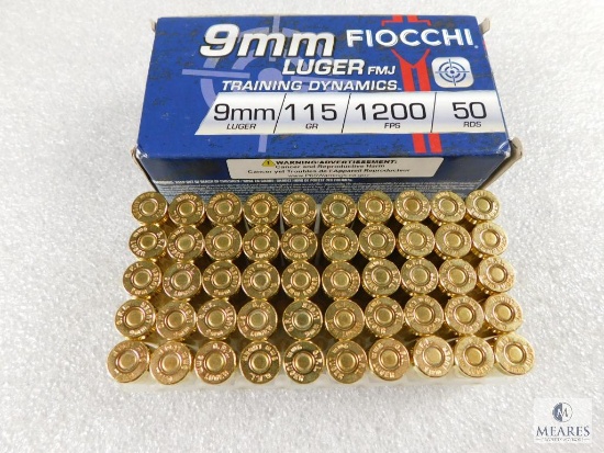 50 Rounds Fiocchi 9mm Ammo