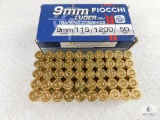 50 Rounds Fiocchi 9mm Ammo