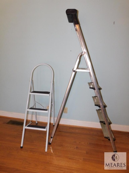 Lot of Two A-Frame Step Ladders 3-foot and 5-foot - NO SHIPPING