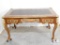 19th Century French Louis Wood and Gold Gilt Bronze Bureau Plat Writing Desk