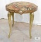 Antique Brass Base Vanity Stool with Newly Upholstery Cushion