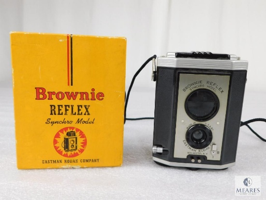 Vintage Eastman Kodak Brownie Reflex Synchro Model Camera with Original Box!