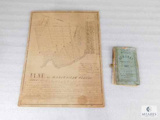 1875 Plat Plans and 1857 Miller's Almanac Charleston, SC