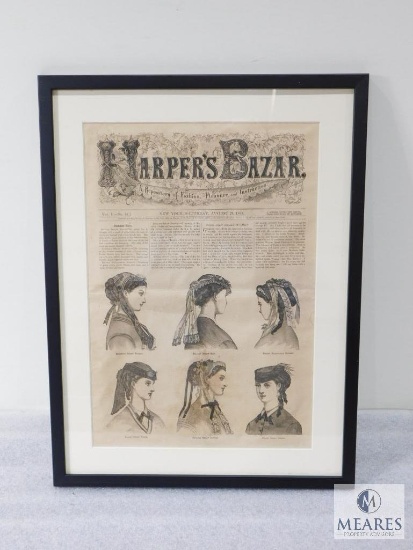 Framed and Matted Harper's Bazar Cover Page Dated April 19th, 1873 Vol. 1 No. 44