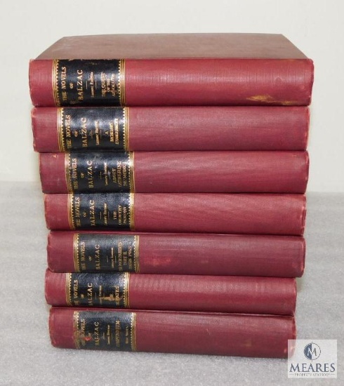 Seven Hardback Book Lot of The Novels of Balzac Library Edition