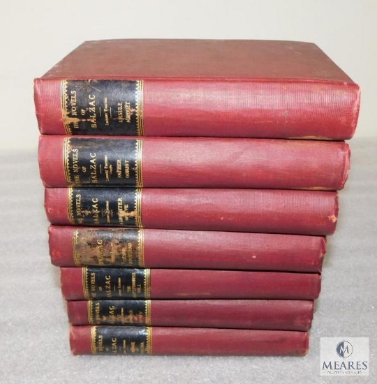 Seven Hardback Book Lot of The Novels of Balzac Library Edition