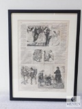 Framed and Matted Harper's Bazar Article Dated April 19th, 1873