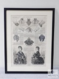 Framed and Matted Harper's Bazar Article Dated April 19th, 1873