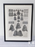 Framed and Matted Harper's Bazar Article Dated April 19th, 1873