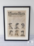 Framed and Matted Harper's Bazar Cover Page Dated April 19th, 1873 Vol. 1 No. 44