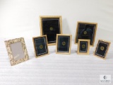 Lot of Seven Assorted Picture Frames Most Elias Artmetal 18kt Gold Electroplated
