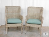 Pair of Hampton Bay Synthetic Wicker Chairs with Cushions