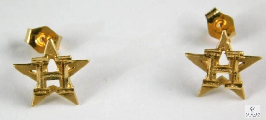 14k Yellow Gold Star Pierced Earrings