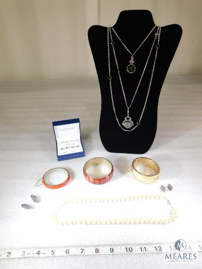 Lot of Vintage & New Jewelry - Includes Bracelets, Goldette 3 Strand Necklace, Earrings and More