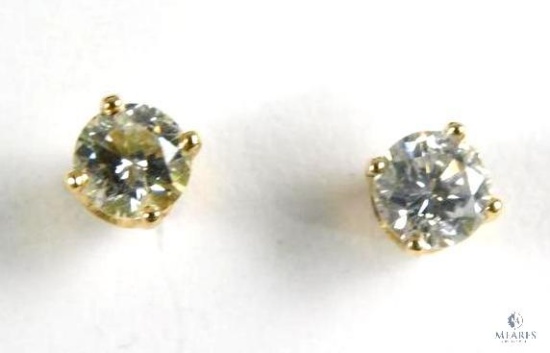 Diamond Stud 23 Point Each Pierced Earrings