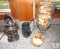 Large Glass Vase, Small Art Glass Pitcher, Silverplate Tea Pot with Warmer