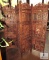 Intricately Carved Four-Panel Wood Room Divider