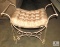 Vintage Metal Vanity Stool with Cushion