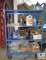 Metal Rolling Four-Shelf Cart with Contents