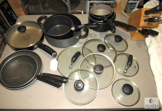 Assorted Cookware with Knife Block