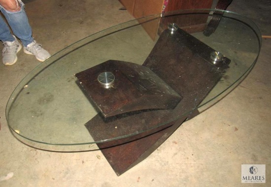 Modern Wood and Glass Coffee Table