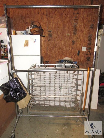 Hide-a-Bed Frame with Rolling Clothes Rack