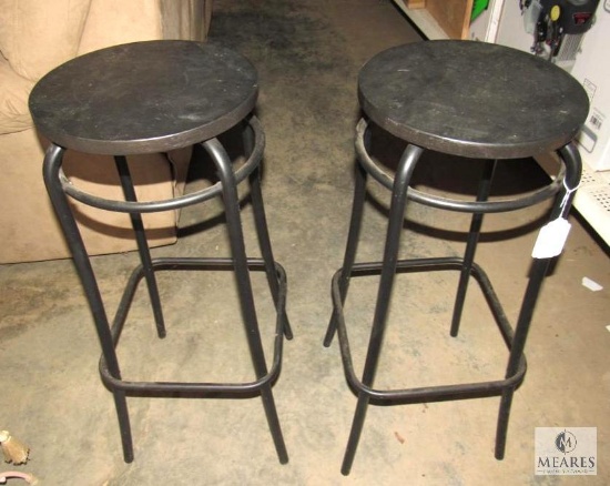 IKEA Metal Stools with Wood Tops