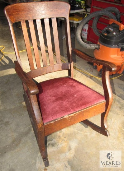 Antique Tiger Oak Rocking Chair
