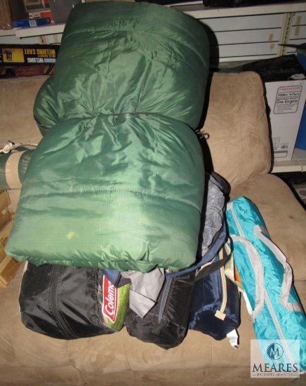 Two Kid's Dome Tents, Two Adult Dome Tents, Screen House, Two Sleeping Bags