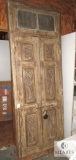 Antique Egyptian-Style Double Door with Transom Window