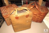 Picnic Baskets Including Wov-N-Wood by Jerywil and Vintage Aladdin Thermos Set