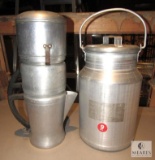 Small Aluminum Milk Can with Coffee Percolator