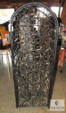 Metal Wine Rack with Elaborate Scroll Door