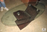 Modern Wood and Glass Coffee Table