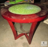 Wood and Glass End Table