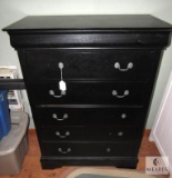 Wood Five-Drawer Chest of Drawers