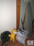 Two Ironing Boards with Assorted Fabric