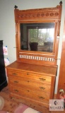 Antique Three-Drawer Chest of Drawers with Mirror