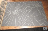 Three Area Rugs - Black, Gray/White, Floral