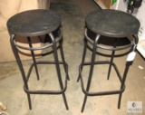IKEA Metal Stools with Wood Tops