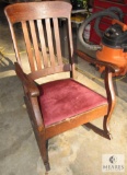Antique Tiger Oak Rocking Chair