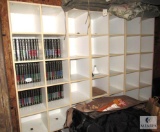 Three Sections of Build-It-Yourself Style Shelf Units with Great Books Collection