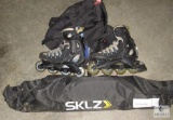 Soccer Goal and Boys Size 7 Rollerblades