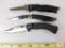 Lot of Three Frost Cutlery Assorted Folder Knives