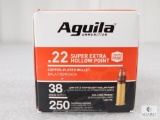 250 Rounds Aguila .22LR Super Extra Hollow Point 38 Grain Ammo